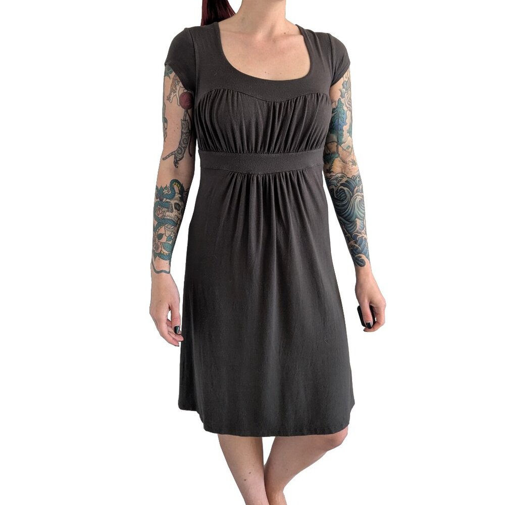 Athleta Gray Short Sleeve Athleisure T-Shirt Dress | S
